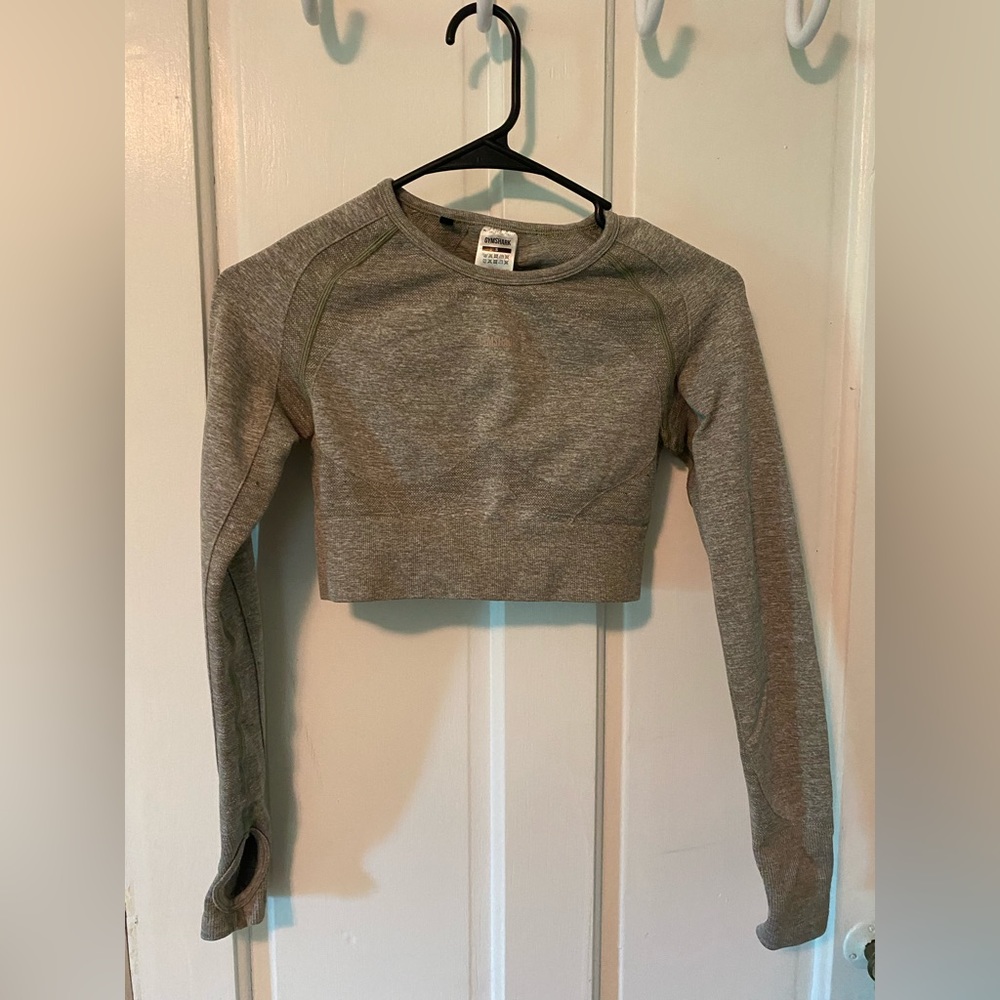 Gymshark cropped long sleeve workout top